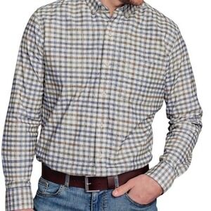 Johnston & Murphy Plaid Corduroy Button Down Shirt Mens XL Long Sleeve Check